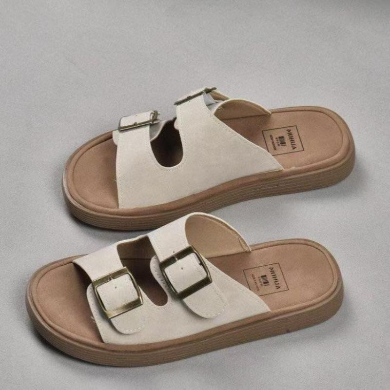 

Wear women s shoes with thick soles, wear retro cool versatile slippers, flat-bottomed summer new beach slippers 40