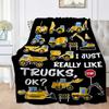 Cartoon Truck Printed Flannel Blanket Portable Office Nap Blanket Sheet Bedspread