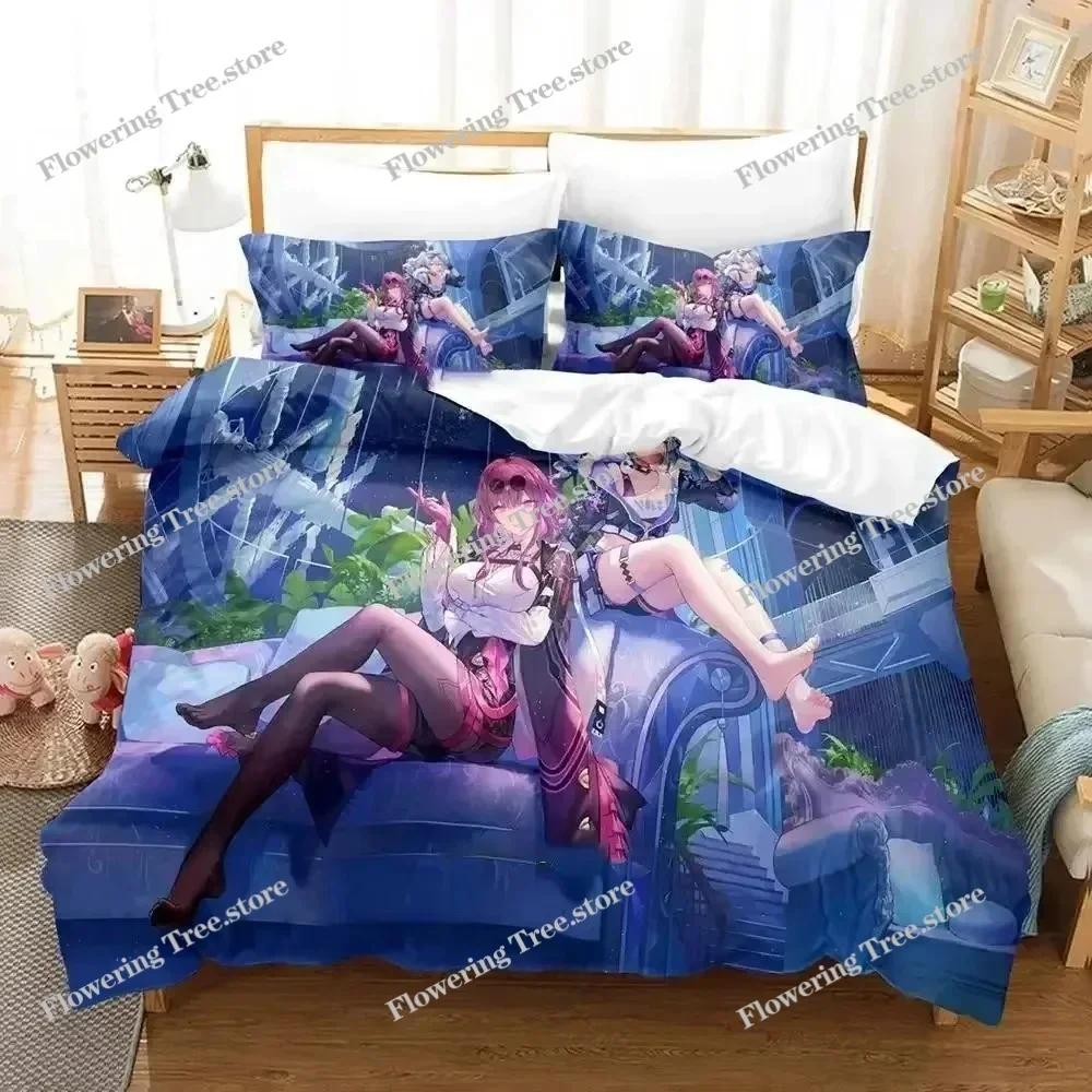 Anime Honkai Star Rail Bedding Set Duvet Cover Bed Set Quilt Cover Pillowcase Comforter King Queen Size Boys Adult Bedding Set