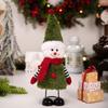 Weihnachtsthema Hüpfende Federbasis Schneemann Weihnachtsmann Ornament Für Feiertagstischplatte Regal Dekoration Set