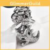 Dinosaur Keychain Metal Pendant With Electroplated Finish For Fashion Accessories