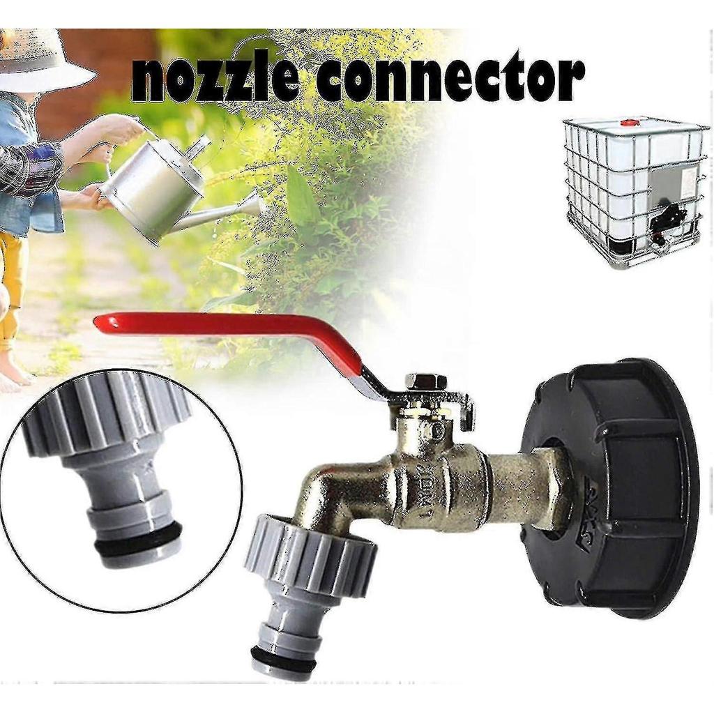 Tank Tap 1000l S60x6 Ibc Tap Connector With 1/2" Hose Connector, Drain Tank Adapter, For En Tap, For Tank Adapter (1 Piece) A (ruipei)