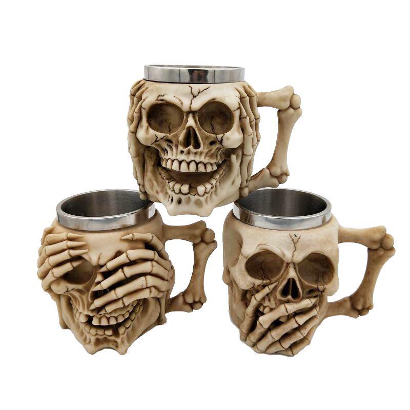 Stainless Steel Skull Goblet: Halloween Gift Mug