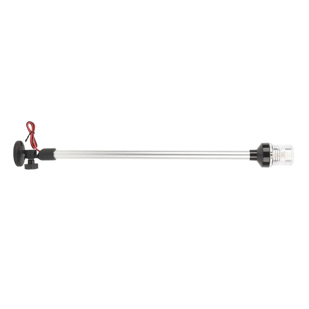 24in Boat Anchor Light 360 degrees All Round Rotating LED Stern Pole Light Aluminum Alloy Base for Yachts Marine Black
