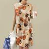 ZANZEA Women Holiday Casual Round Neck Sleeveless Print Dress