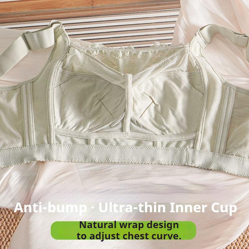 Full-cup Ultra-thin Beautiful-back Anti-exposure Bandeau Bra for Large Breasts Slimming and Pushing Up with Side Breasts
