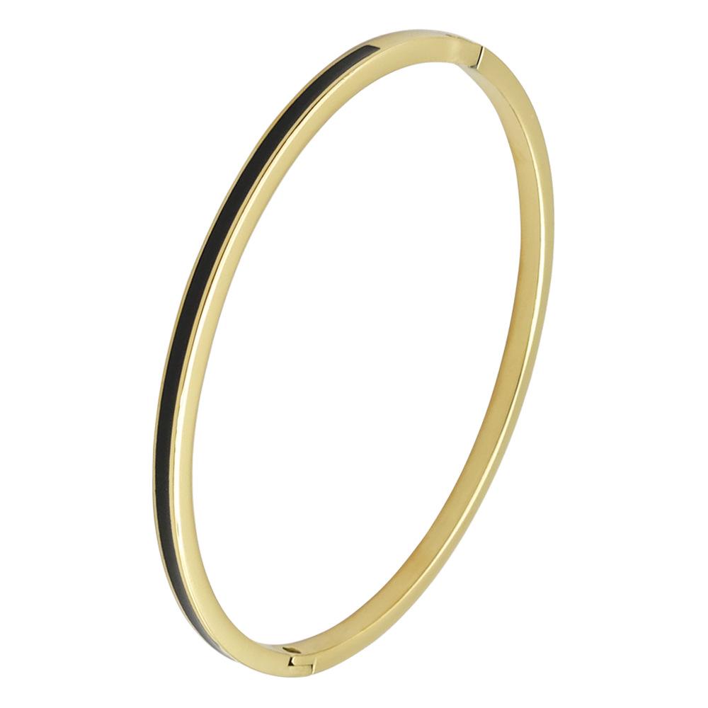 Gold Bamboo Pattern Women's Bracelet with Colored Epoxy Resin