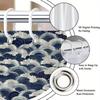 1Pc Ukiyo-E Wave Pattern Shower Curtain, Polyester Fabric, Machine Washable, Suitable For Bathroom Dcor.