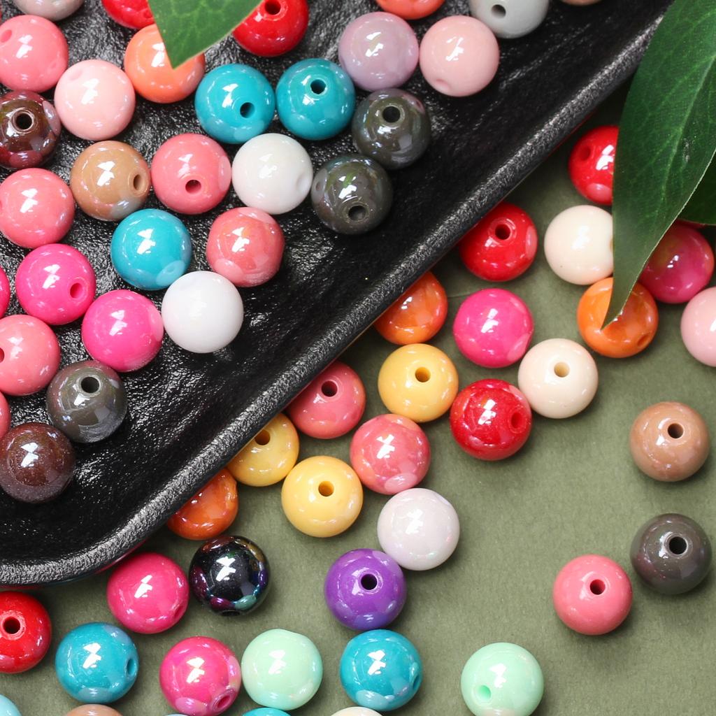 Jewelry Making Acrylic Loose Beads 20Pcs 10mm Pendant Necklace Bracelet Wholesale DIY For Glossy