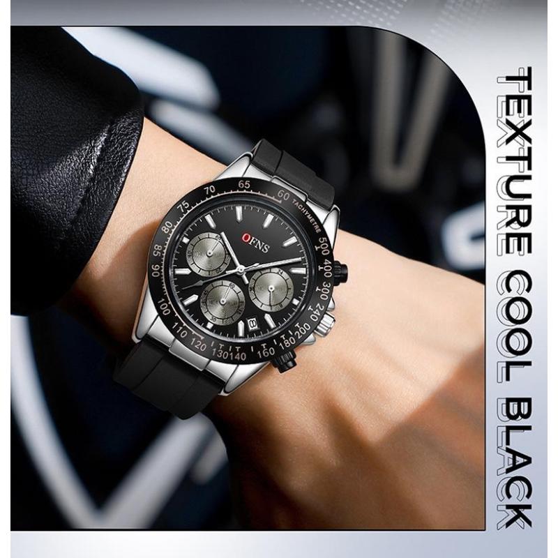 Fashion Men's Quartz Watch Three Eye Six Needle Chronograph Waterproof Night Light Fashion Men's Quartz Watch