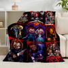 1pz Plaid di Flanella Horror di Halloween di Chucky Regalo, Adatto Sia per Uomini Che per Donne, Morbido Ideale per Letti e Divano, Regalo di Compleanno o Natale