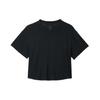 One Series Schnelltrocknendes Lockeres Bequemes Kurzarm-T-Shirt Damen Tops Schwarz Transparent HJ1066-010