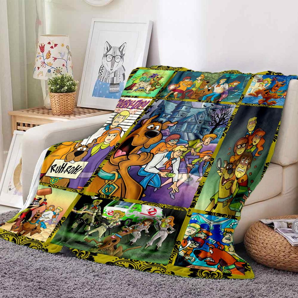 1Pc Scoobydoo Mystery Adventure Flannel Blanket, Soft And Comfortable, Casual Warm, Camping Travel, Christmas, Halloween Xmas Gift L1401