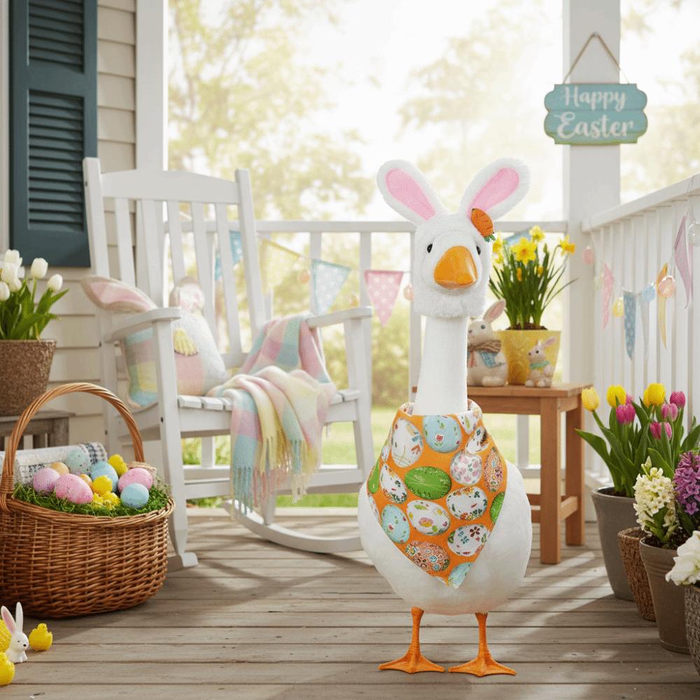 Cute Design Goose Outfit Set Easter Day Theme Housewarming Gift Yard Statue Costume Garden Decor Courtyard Decoration