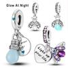 925 Silver Firely Glow In The Dark Charms Beads Fit Bracelets Pendant Firely DIY for Women Fine Jewelry Gift