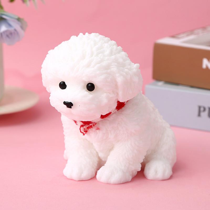 Tpr Large Teddy Dog Figurine With Soft Sitting Design For Gift And Collectors