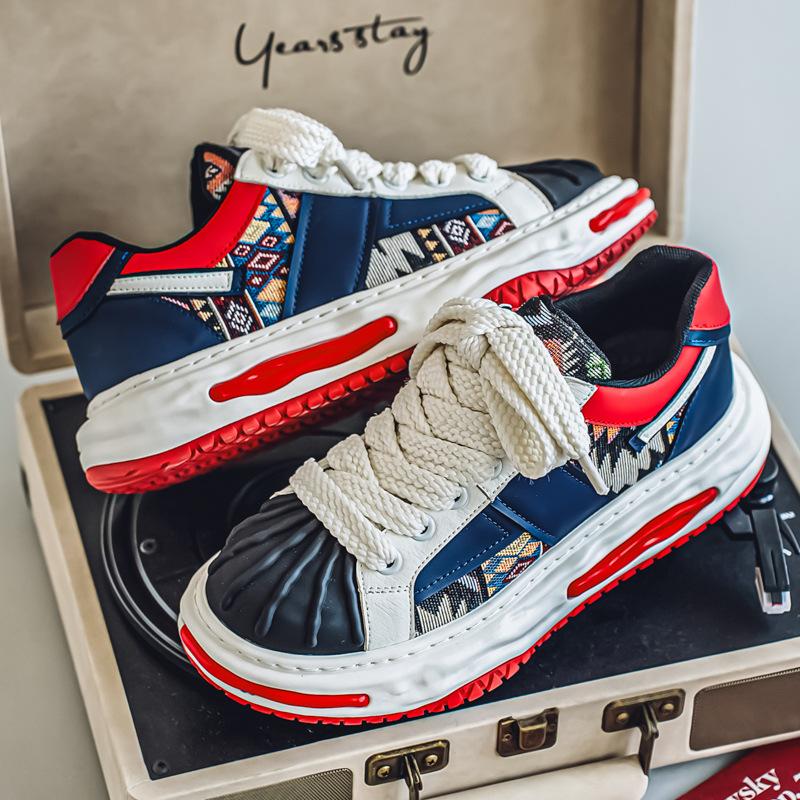 

2025 Лето Мужские Премиальные Дышащие Холщовые Повседневные Кроссовки Толстая Подошва Ракушечный Носок Модная Обувь 44 чёрный