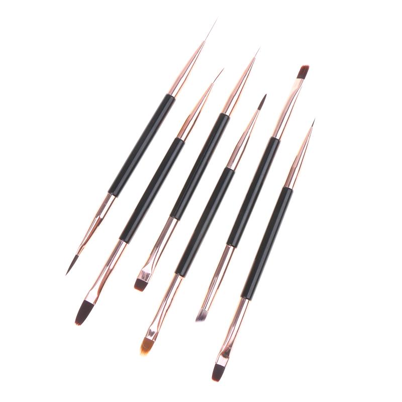 Double Ended Nail Art Brush for Manicure Drawing Design DIY Tool Professional Salon Painting Pen Easy Control for Acrylic Gel