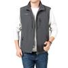 Men's Casual Outdoor Stand Collar Fishing Vest - Large Size, Spring/Autumn, Logo Print