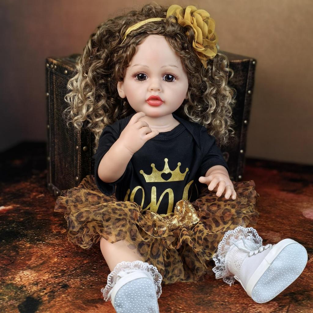 Cute Reborn Baby Girl Dolls Full Silicone Vinyl Can Bathe Lifelike Newborn Babies Doll Wear Wool Clothes Kids Playmate Toy Easter Decoration