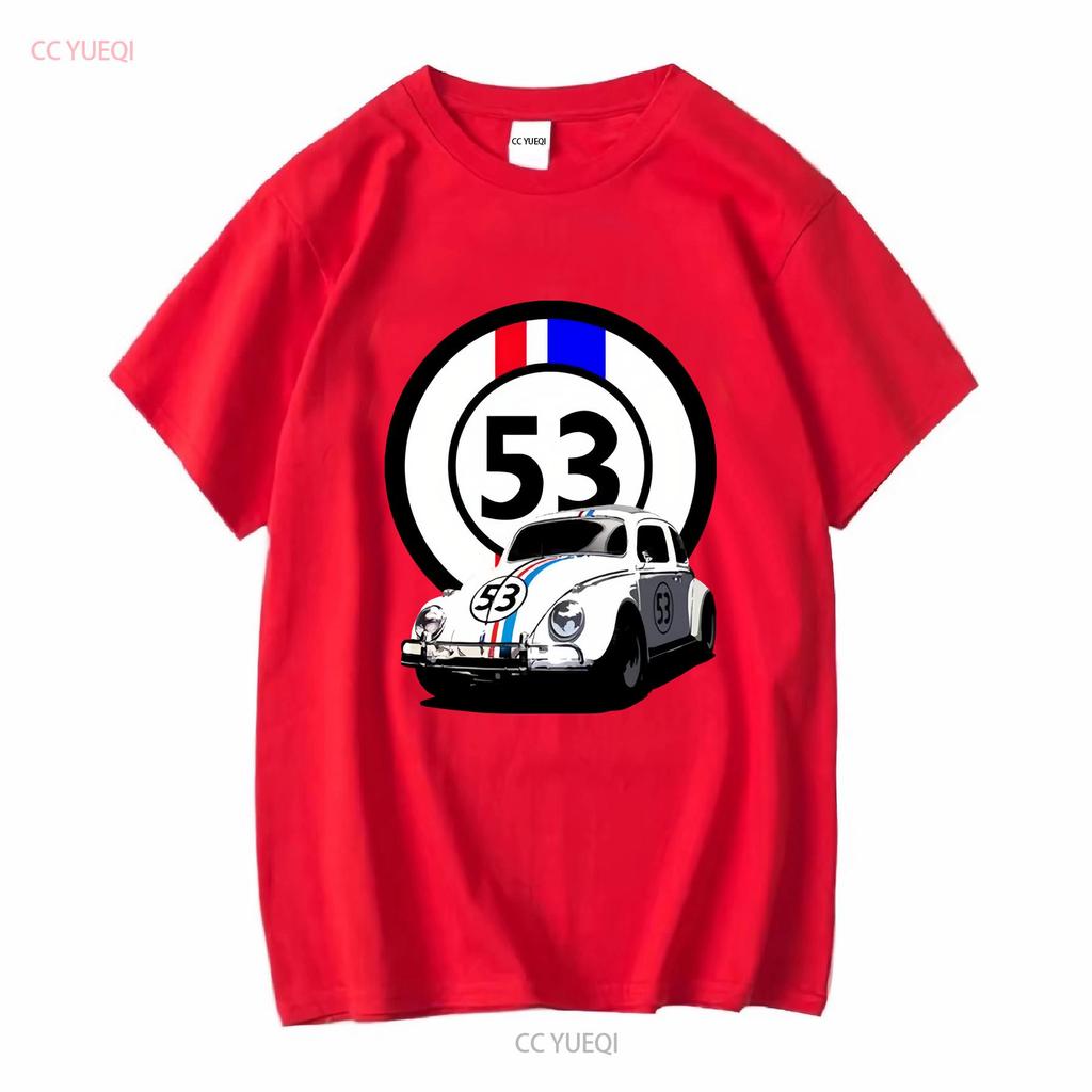 Herbie il Maggiolino Film Targa Numero 53 T-shirt vintage Lavata Alla Moda Morbida Traspirante Unisex Comoda