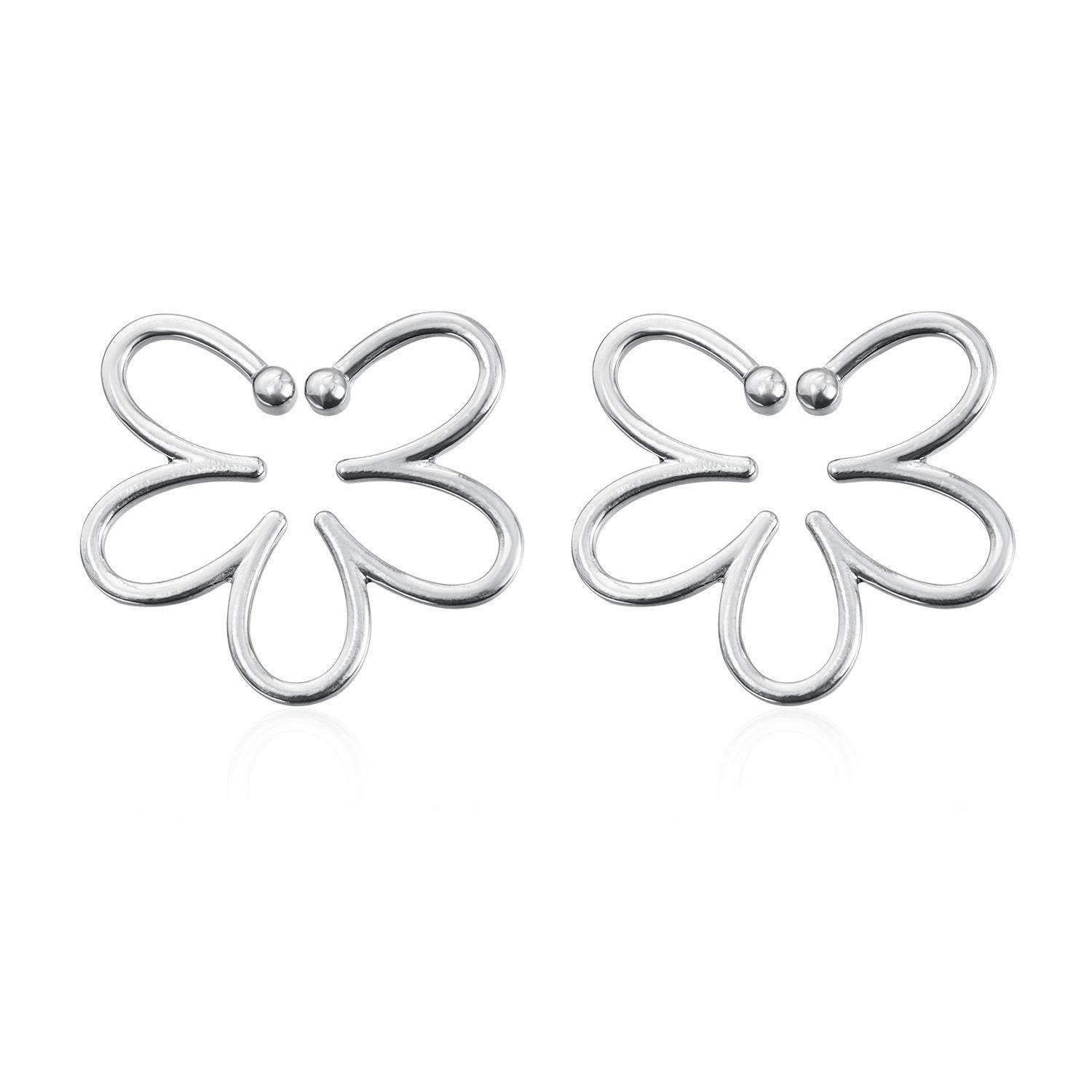 

European and American jewelry light luxury retro style flower U-shaped ear buckle ins wind sense, personality and creativity, no ear clips