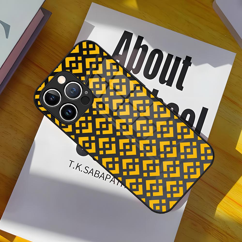 

Binance Bnb Coin Crypto Coin Phone Case Tempered Glass Cover for iPhone 15 Pro Max 14 Pro 16 12 11 13 Mini X XR XS 8 7 Plus SE iPhone15 Plus
