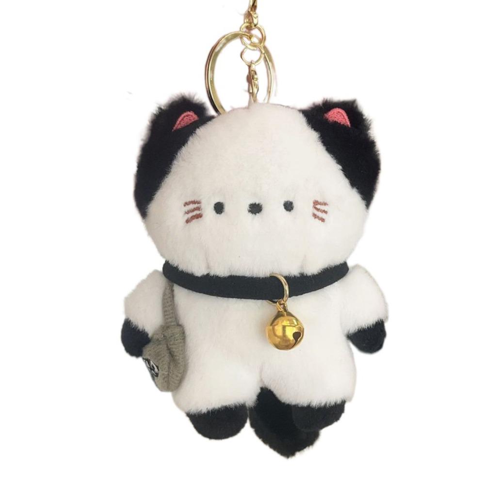 Travel Kitten Cat Plush Keyring Bell Plush Cat Doll Keychain Plush Cat Bag Pendant  Female Girls