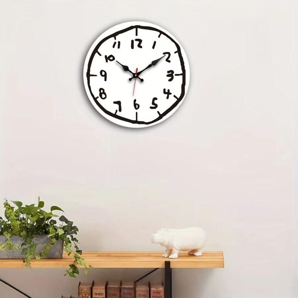 Special Design Creative Clock Cartoon Design Silent Wall Clock Wooden Round Clock  Study Room
