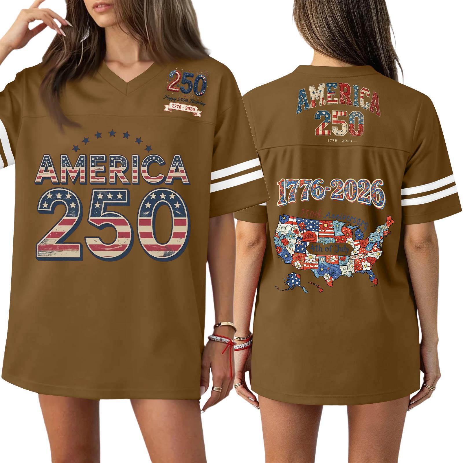 

Женская повседневная модная спортивная футболка с V-образным вырезом, принтом ко Дню независимости, коротким рукавом, топ XL коричневый