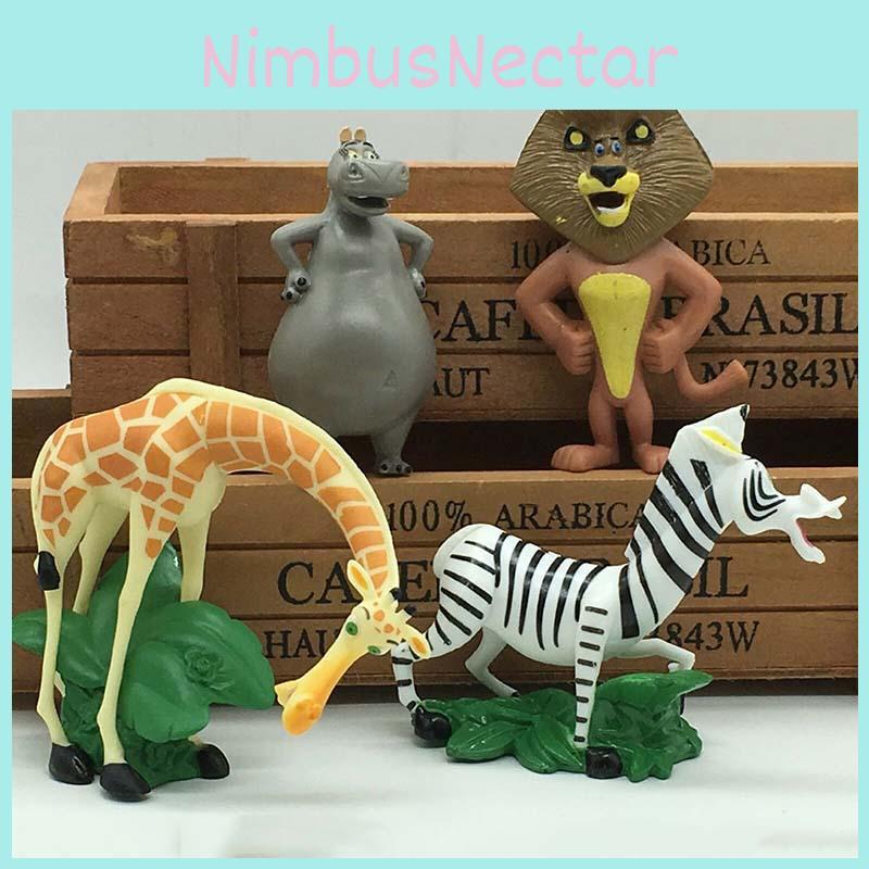 Miniature Madagascar Movie Action Figures 4 Roles Included Non-toxic Pvc Material