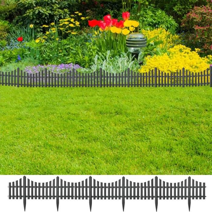 VidaXL Lawn Edging 17 Pcs Anthracite 10 M PP 314682