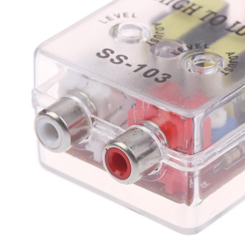 1/3Pcs High To Low Level Audio Output Rca Adapter Car Subwoofer Impedance Converter Uncharged Power Mode Car Audio Accessories