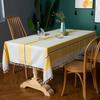 Nordic Striped Tablecloth Fabric Cotton And Linen Party Fringed Flower Festival Solid Color Amazon Table Mat Tablecloth
