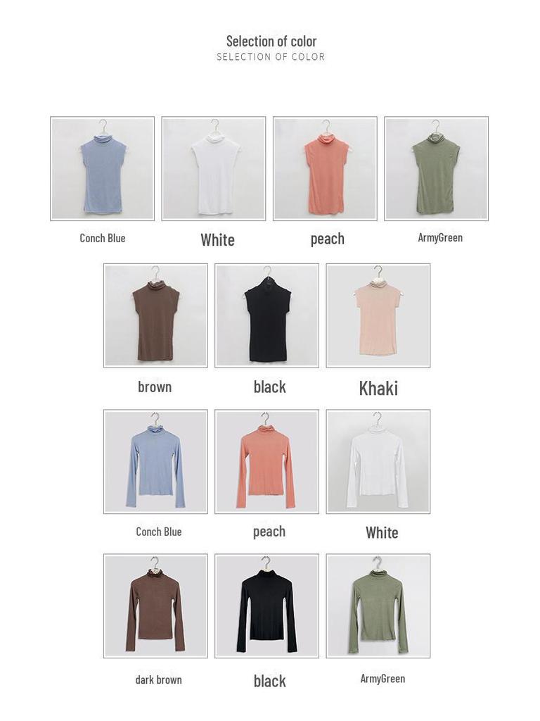 Corea del Sud Dongdaemun Gilet Senza Maniche Trasparente a Collo Alto - Top Sexy Slim Fit da Donna