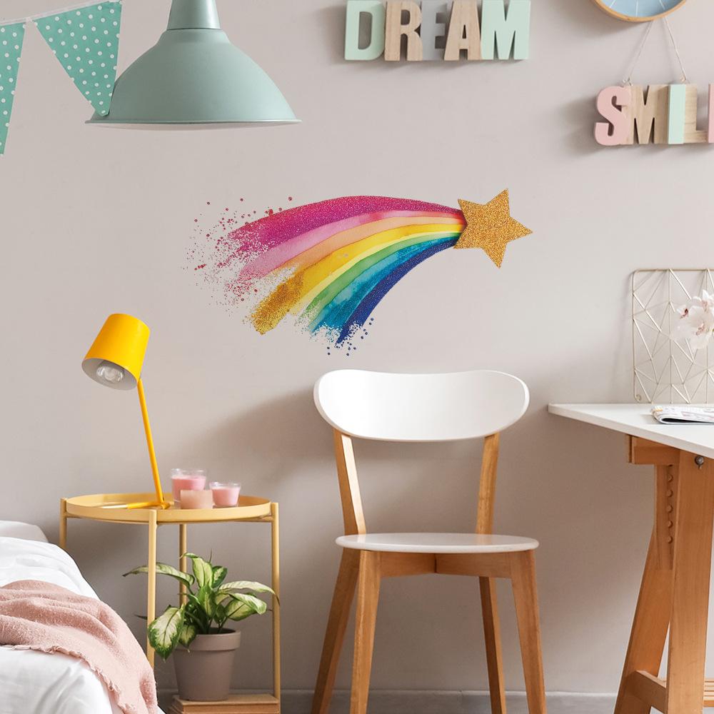 Self-adhesive Wall Stickers Star Splatter Rainbow for Kids Room Bedroom Living Room Home Decor