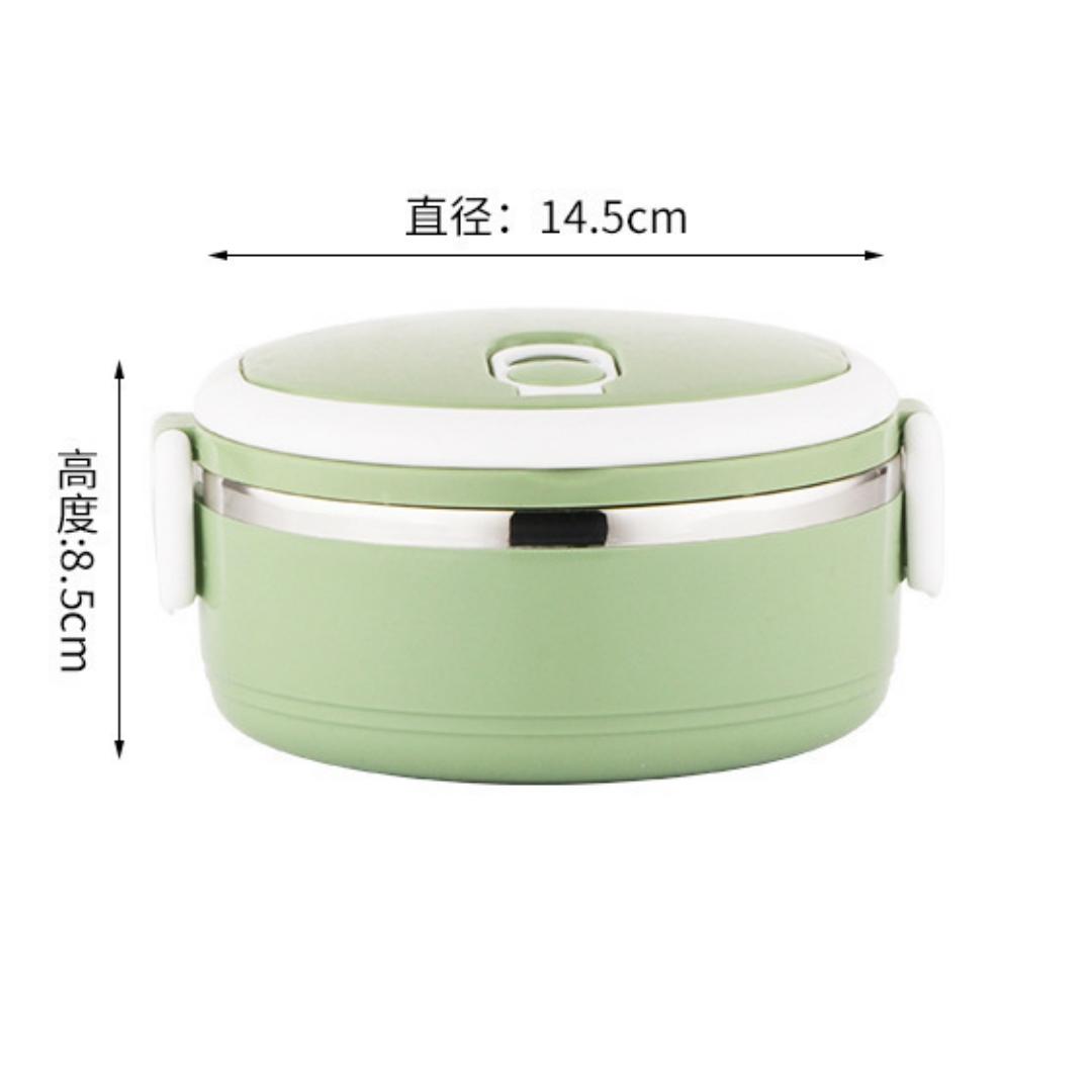 

Двухслойный изолированный ланч-бокс из нержавеющей стали для офиса, школы, кемпинга и пикника A зелёный