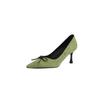 Fashion NEW Spring/Autumn Women Pumps Sheep Suede Leather Shoes for Women Pointed Toe Thin Heel Shoes Elegant Slip-on Bow-knot Shoes