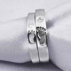 Footprints of Love: Cartoon Zircon Open Couple Rings for Men and Women