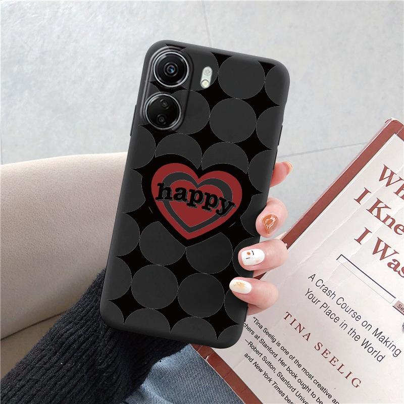 Phone Case For Redmi 13C 4G 12C A3 A2 A1 Plus Note 13 Pro For Xiaomi 14 13 Poco C65 X6 X3 Pro Love Heart Flowers Patterned Shockproof Bumper Cover