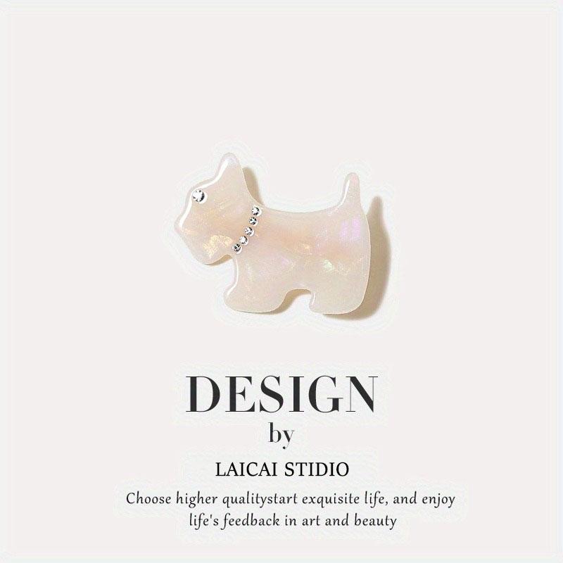 Dog Shaped Hair Clip Multi-color Rhinestone Embellishment Design Texture Craftsmanship Cute  Personalized Headwear Daily Street