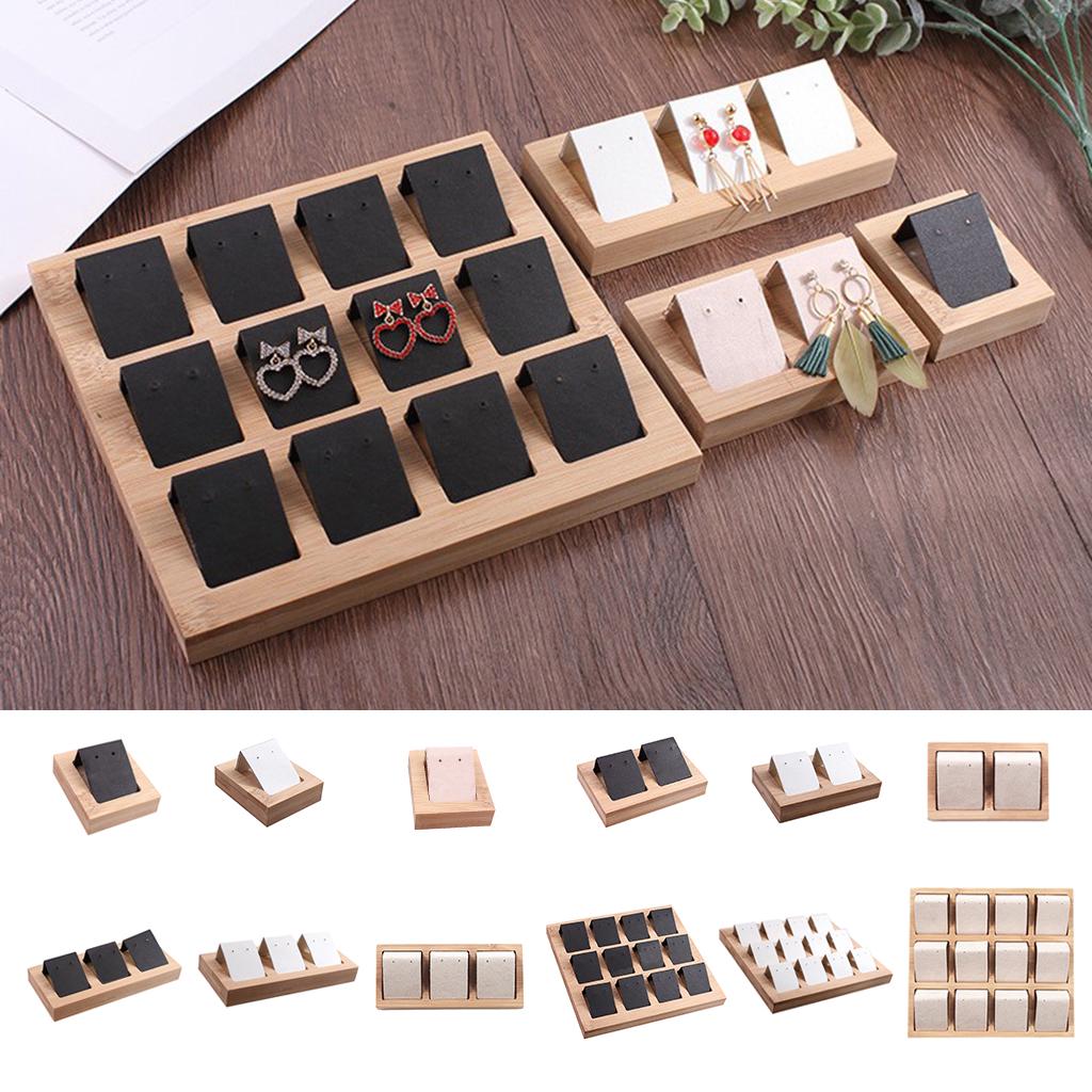 1 Pair Earring Card Holder with Tray for Jewelry Accessory Display  Black