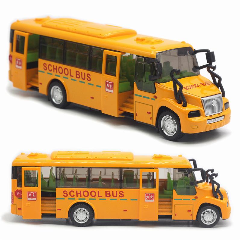 1/32 Model School Bus, Casting Alloy Openable Door Toy Car with Lights Sounds Fuel System Parts for Boy Girl Combustion Engines Parts