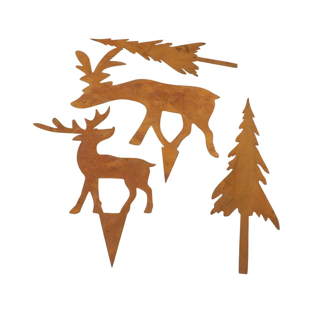4PCS Weihnachten Metall Yard Stakes Wetter Beständig Baum Hirsch Form Dekorative für Garten Terrasse Im Freien