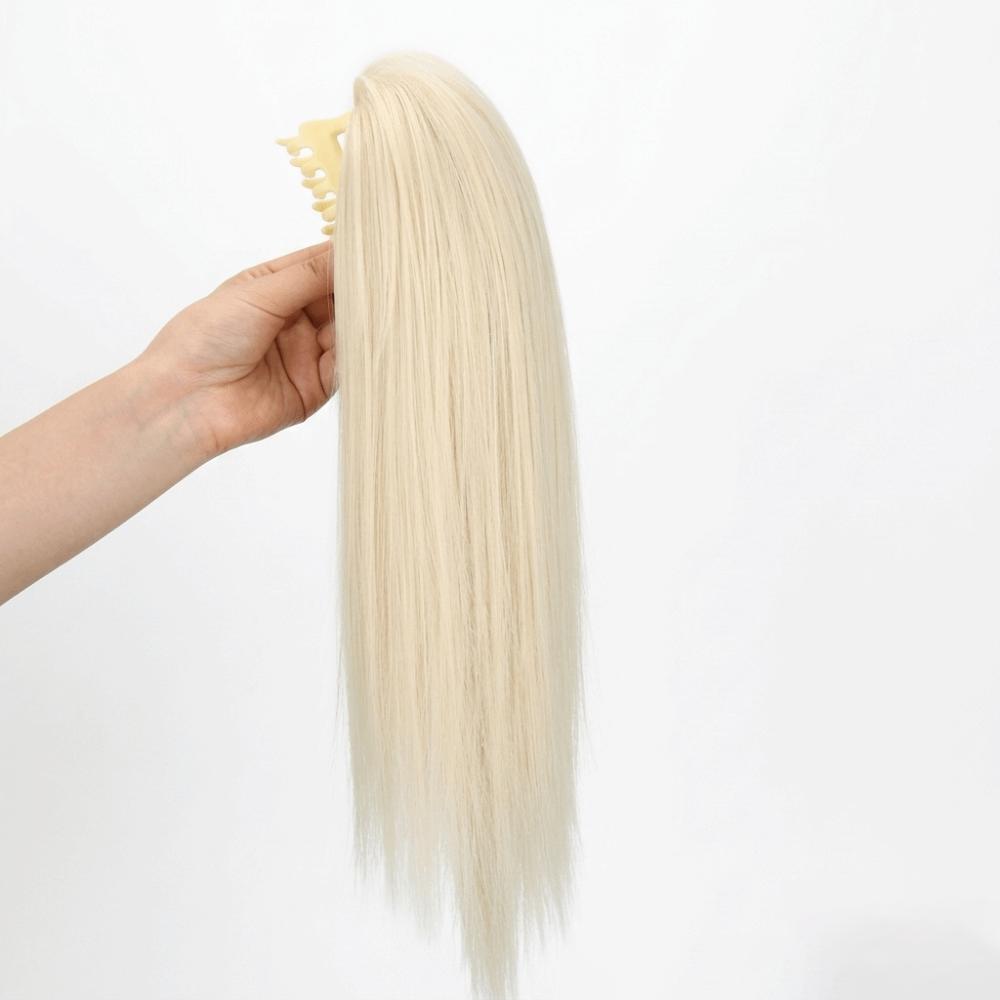 Ciocche per coda di cavallo in fibra sintetica con clip, mezza acconciatura, nuova extension per capelli per donna