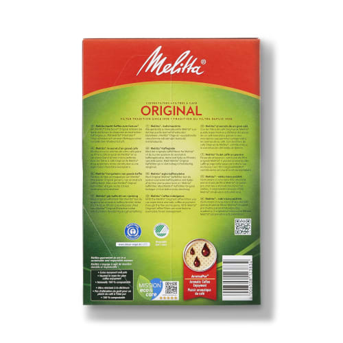 Melitta Coffee Filter Paper, 6-12 Cups, Original FSC Mix, 1x6, Natural Brown, 40 Sheets, PA-164B