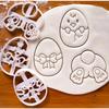 3pcs Easter Cookie Cutter Set, Plastic Pastry Stamp with Bunny and Chick Shapes, Spring Holiday Baking Tools,Egg Biscuit Mould