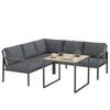 Outdoor Garden Furniture Set, 3-Piece, 5 People, 2 Sofas, Coffee Table, 183 x 183 x 72 cm, Dark Grey