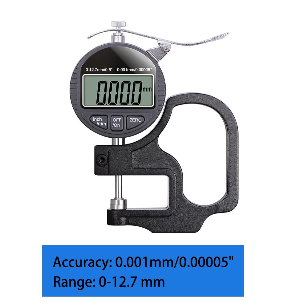 0.01/0.001mm 0-12.7mm Electronic Thickness Gauge LCD Display High Precision Digital Micrometer Thickness Meter