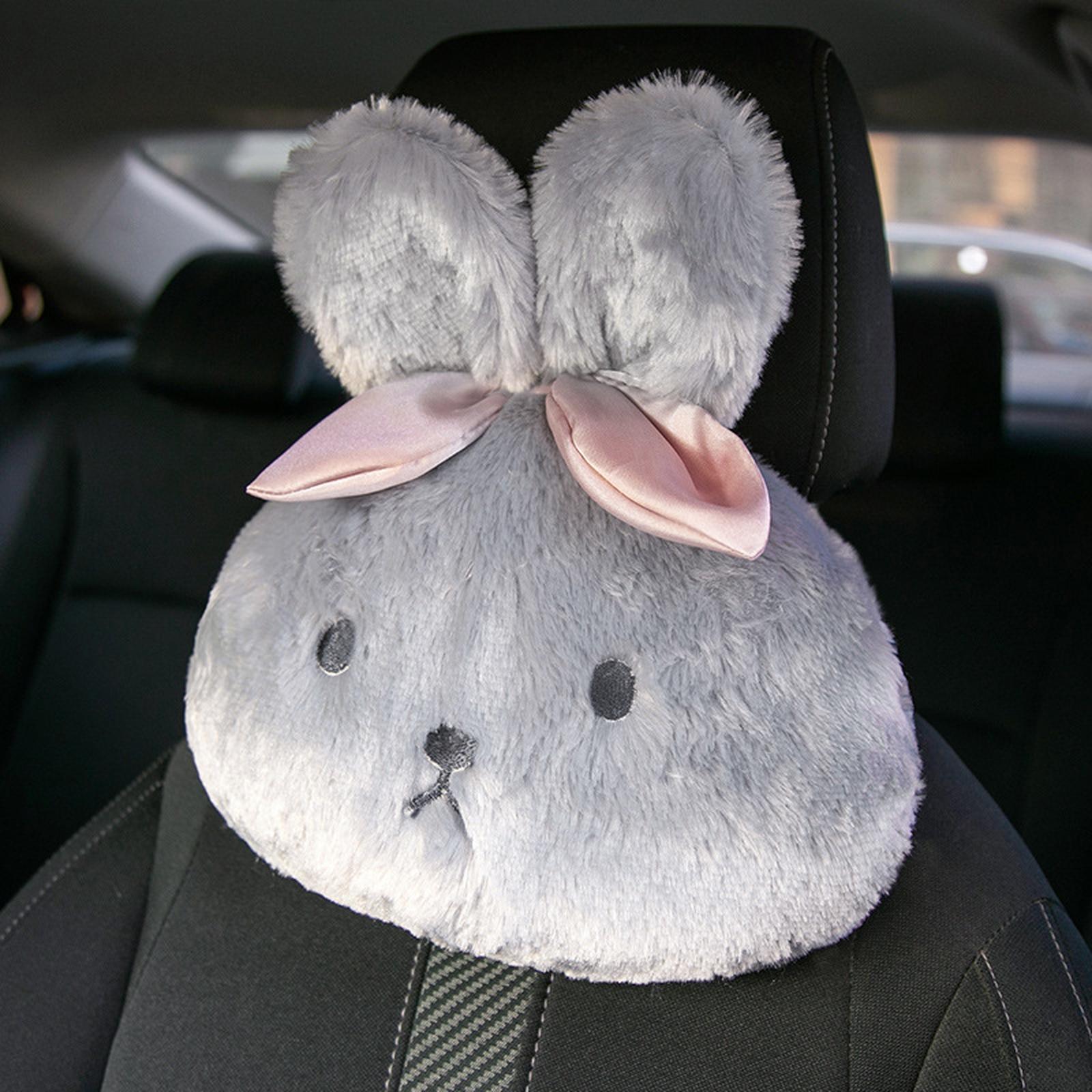 

Car Headrest Lumbar Support Cartoon Car Headrest Neck Pillow Plush Car Interior Accessories Cute Plush Shoulder Cover Pad One Size